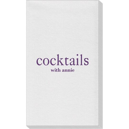 Big Word Cocktails Linen Like Guest Towels